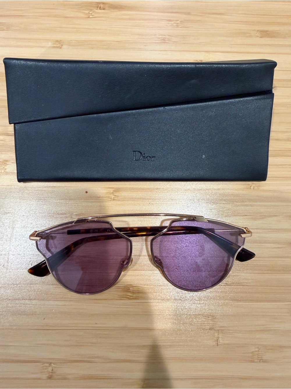Dior Rose Gold Frame Sunglasses with Purple Lenses - Picture 4 of 4